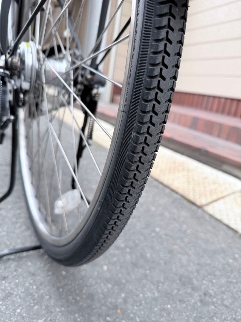 大阪府　パナソニック　電動アシスト自転車 グレー 前カゴ付き