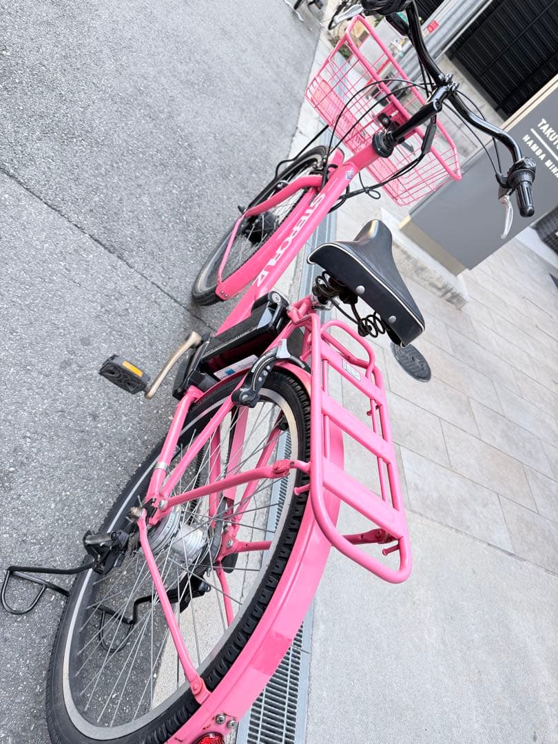大阪府　ブリヂストン　ステップルーズ 電動アシスト自転車 ピンク