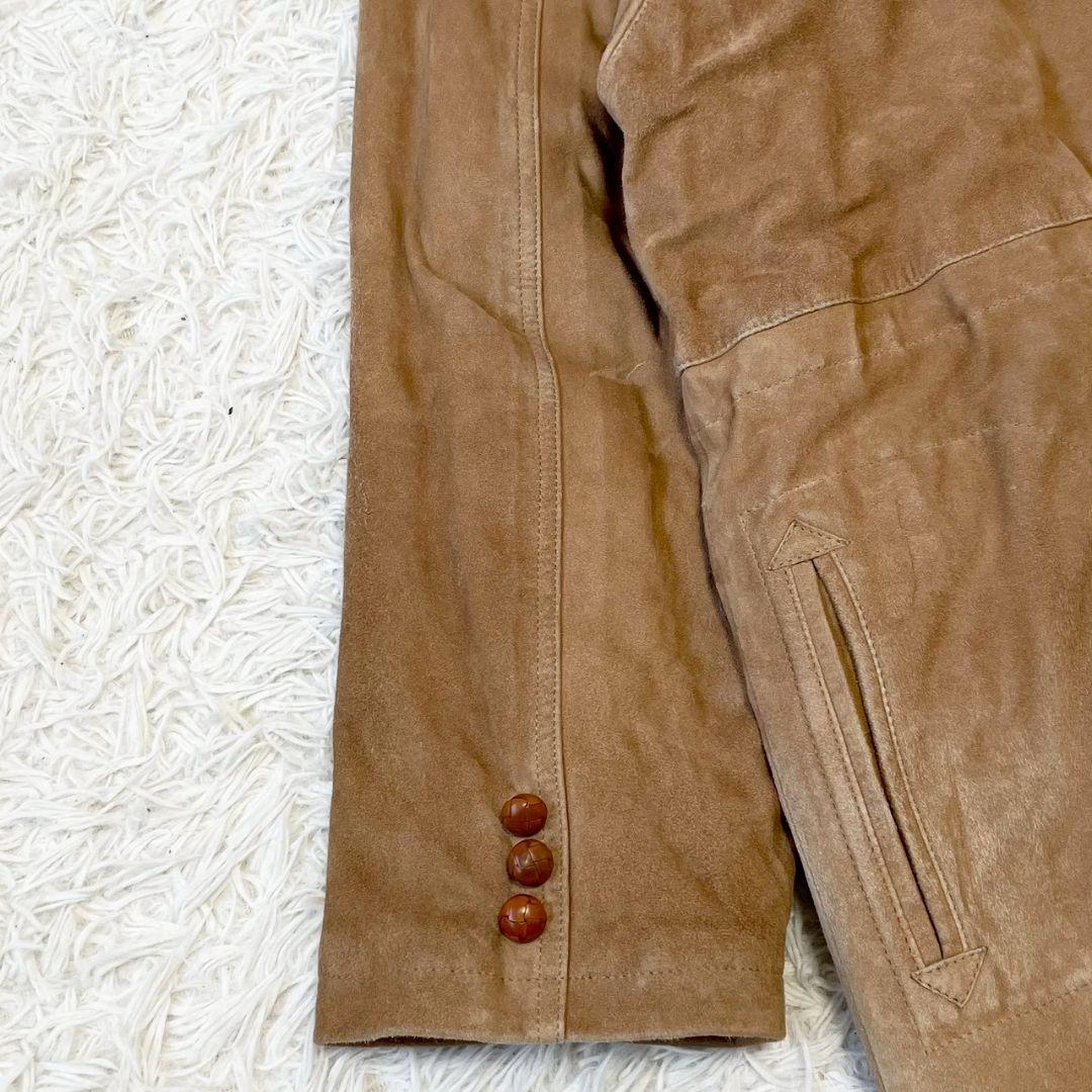 Papas　パパス　羊革　レザー　ロング　コート　くるみボタン　キルティング