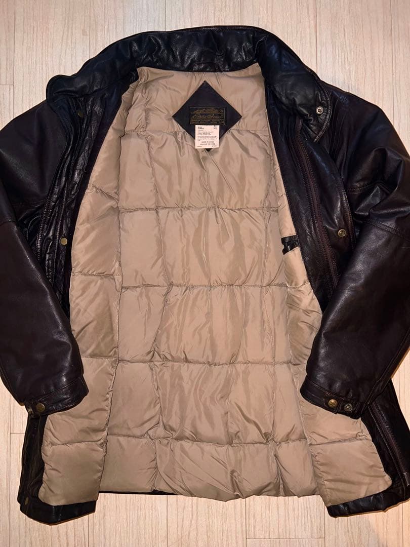 スペシャル vintage 美品 80s エディーバウアー レザー ダウンコート