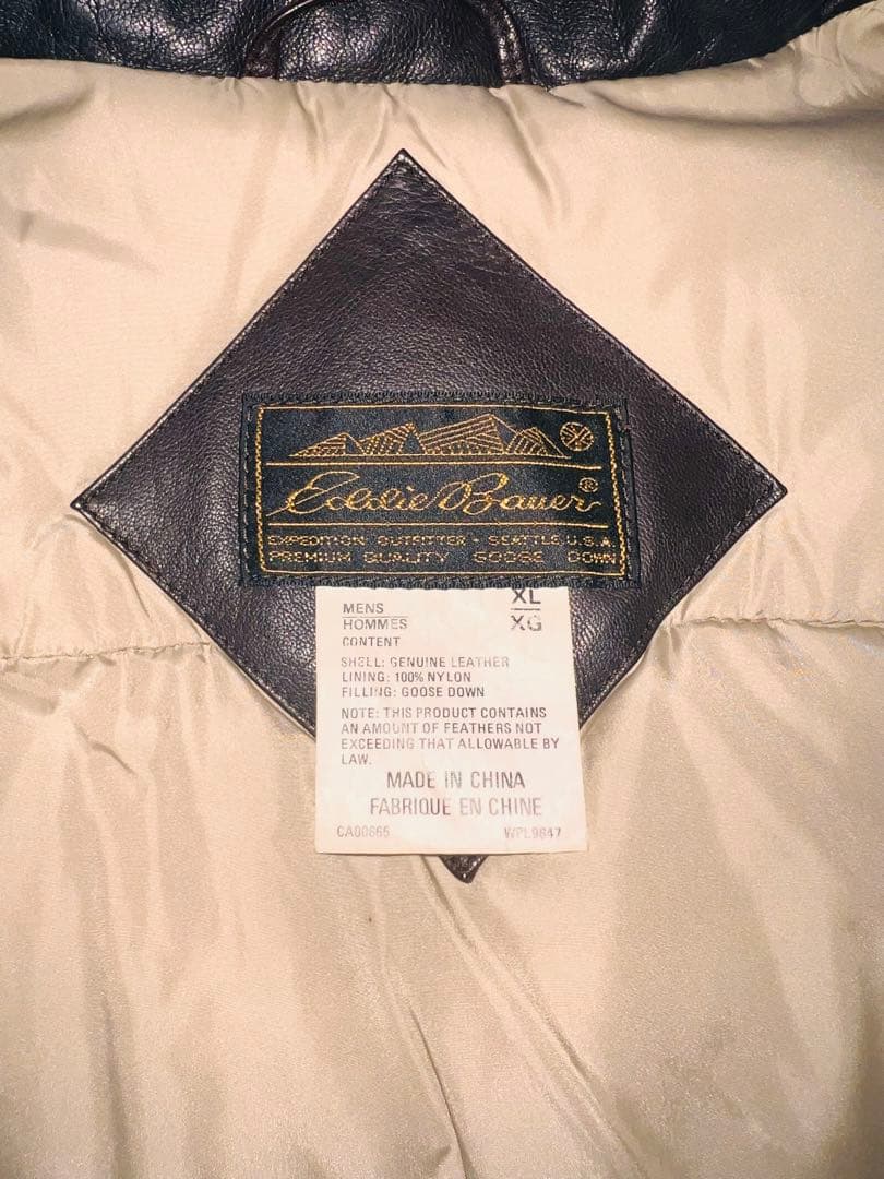 スペシャル vintage 美品 80s エディーバウアー レザー ダウンコート