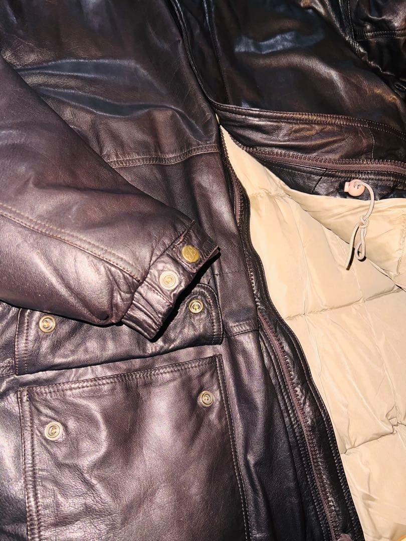 スペシャル vintage 美品 80s エディーバウアー レザー ダウンコート