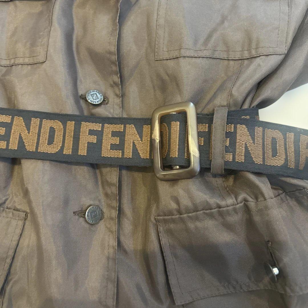 Fendi フェンディ　トレンチコート　ナイロン　ブラウン　ヴィンテージ