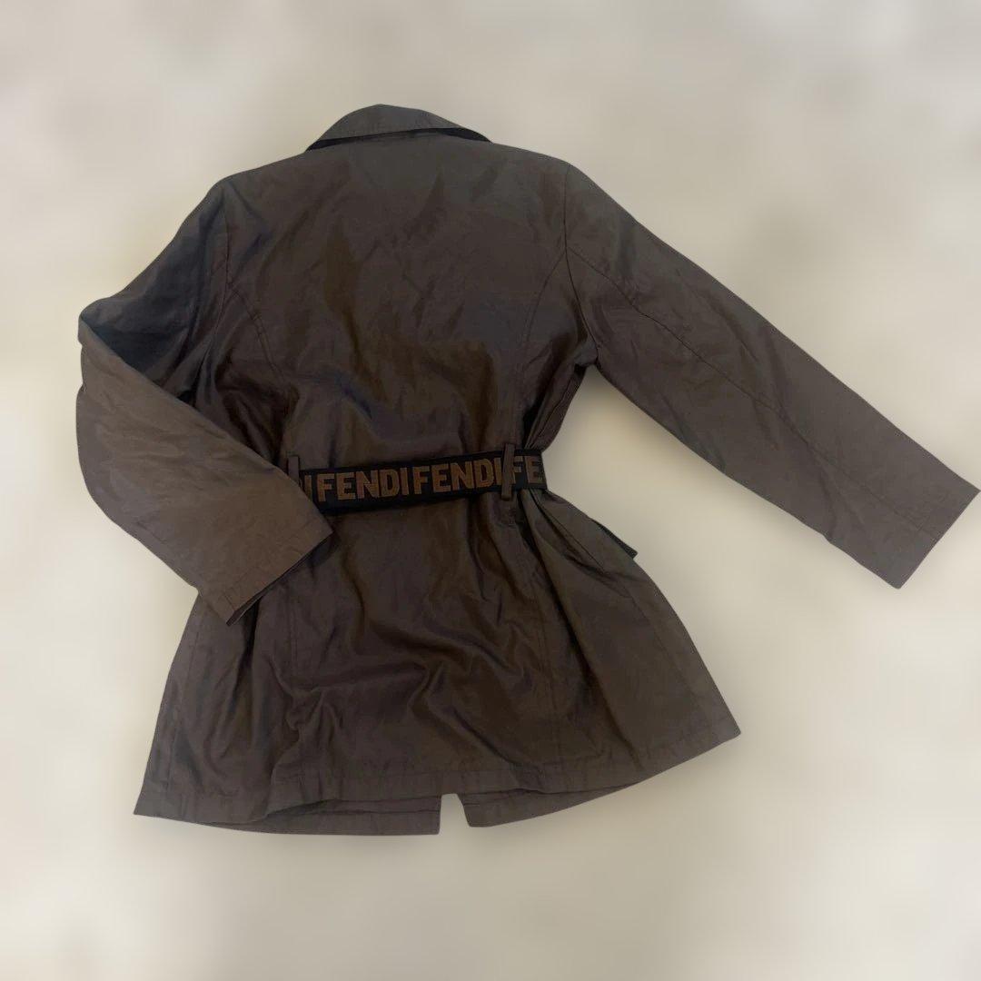 Fendi フェンディ　トレンチコート　ナイロン　ブラウン　ヴィンテージ