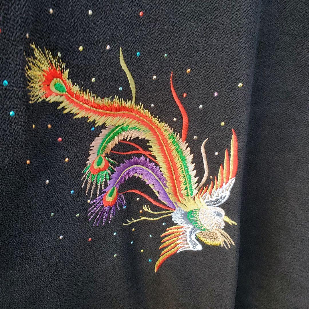 ロングワンピース 着物 羽織り ロング丈 刺繍入り 和柄 XLサイズ