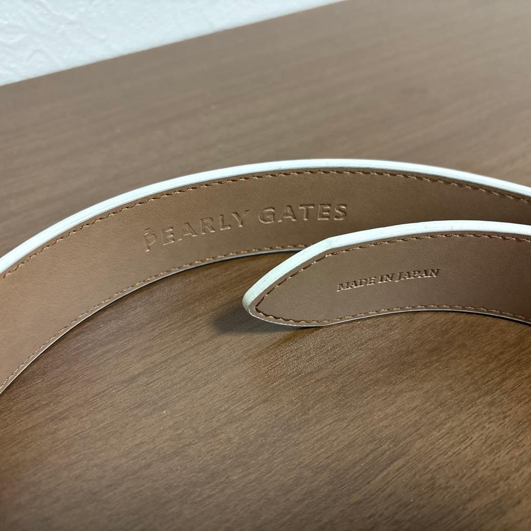 【未使用級品】パーリーゲイツ　PEARLY GATES ホワイト レザー　ベルト