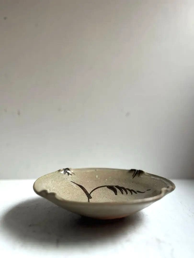 375 田中佐次郎 山瀬窯 絵唐津菓子器 ① 唐津焼 茶道 茶道具 未使用 希少