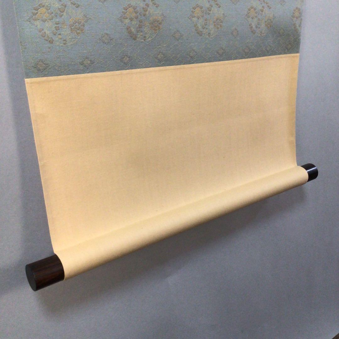 メ*4様 No.982 美品　掛け軸　鈴木其一「草花図」絹本　印刷工芸品　共箱入
