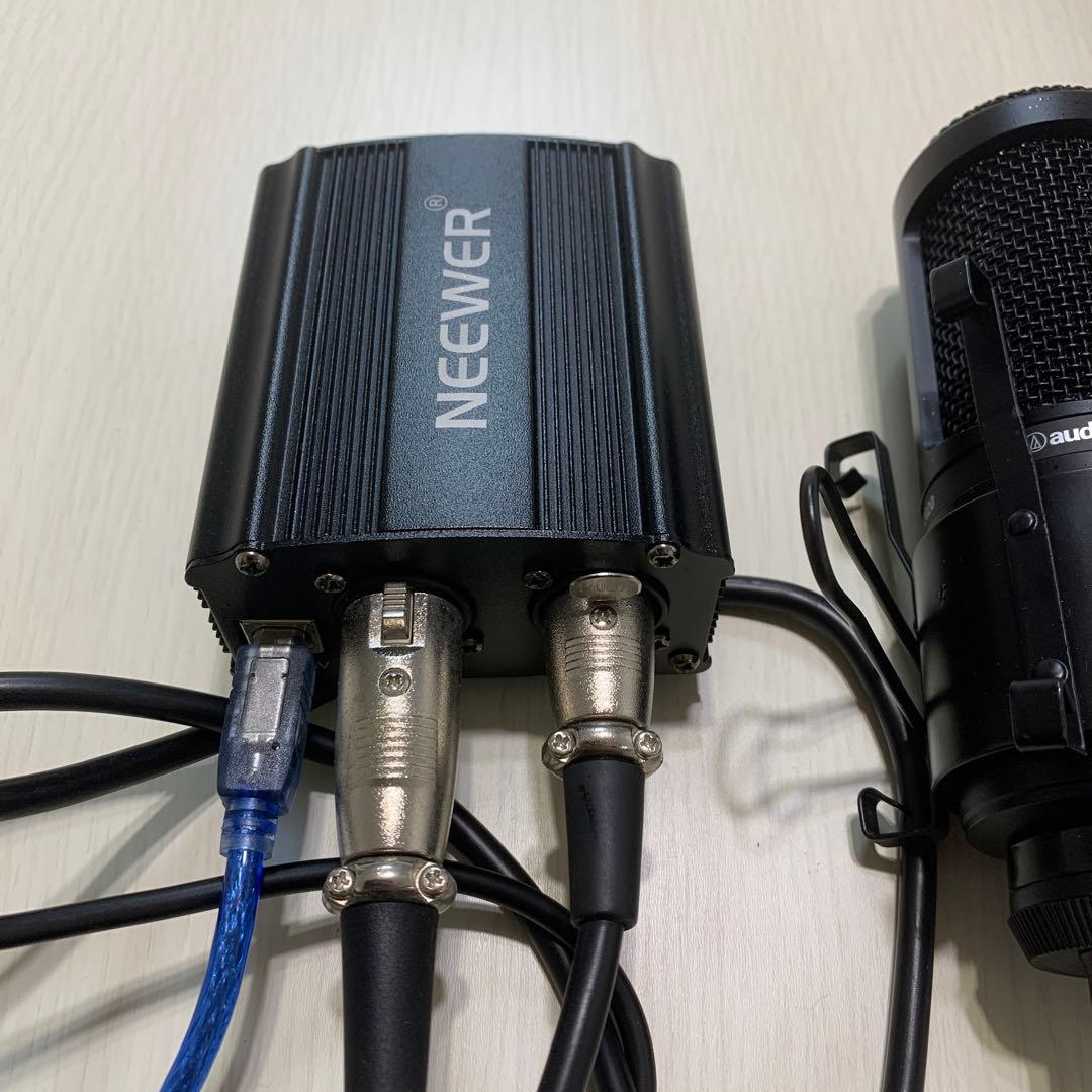 【AT2020】コンデンサーマイク プラスファンタム電源　セット