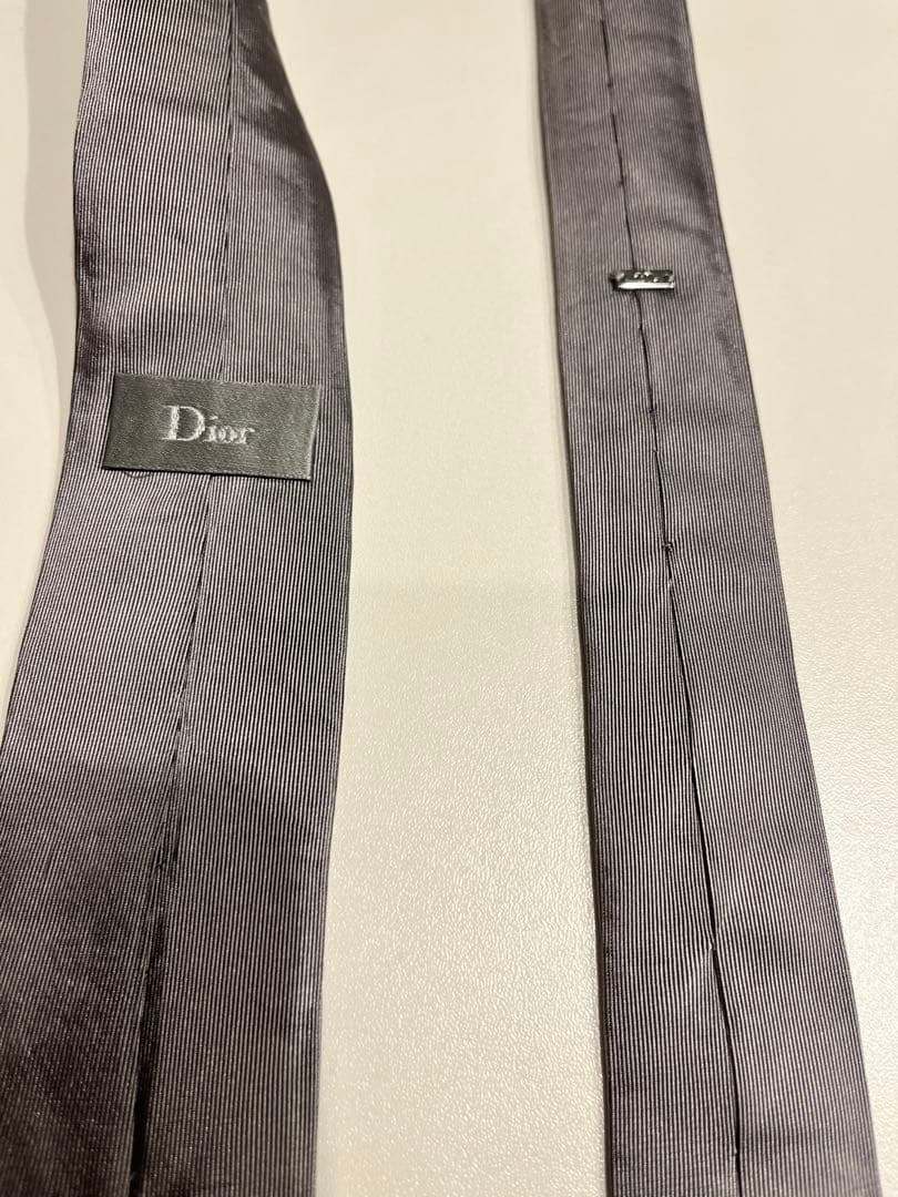 Dior homme ディオールオム　グレー ヘッドフォン刺繍 ネクタイ　エディ