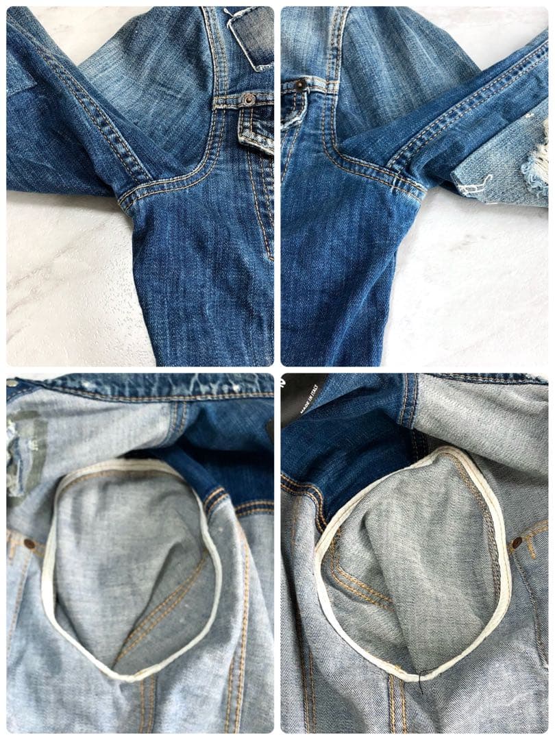 【美品】DSQUARED2 デニムジャケット ダメージ クラッシュ ロゴ 44