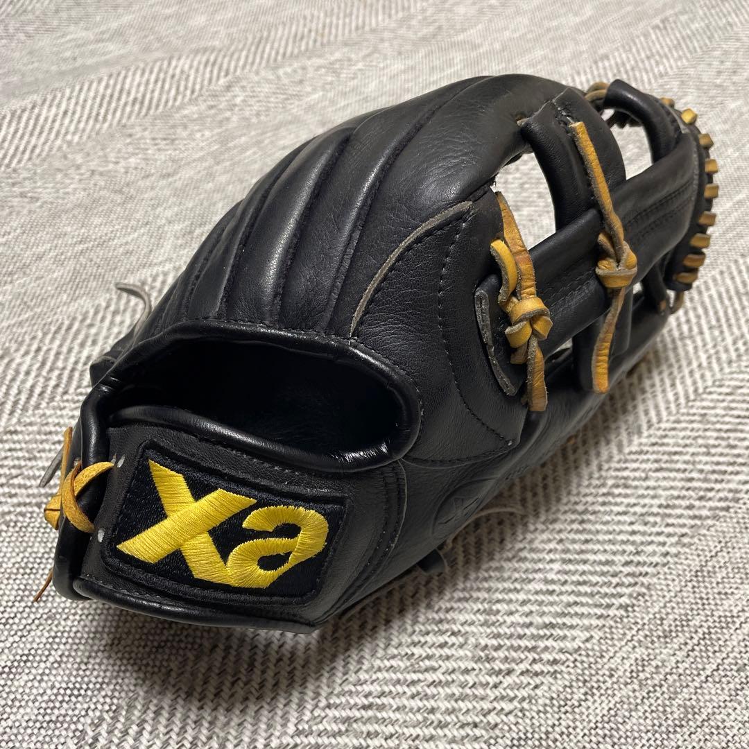 ◆極美品◆ザナックス　xanax 野球グローブ 黒 レザー オープントップ