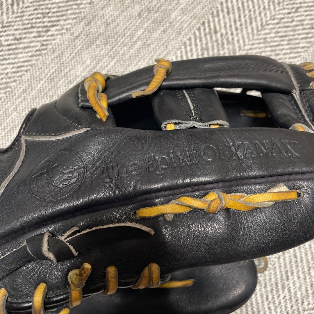 ◆極美品◆ザナックス　xanax 野球グローブ 黒 レザー オープントップ