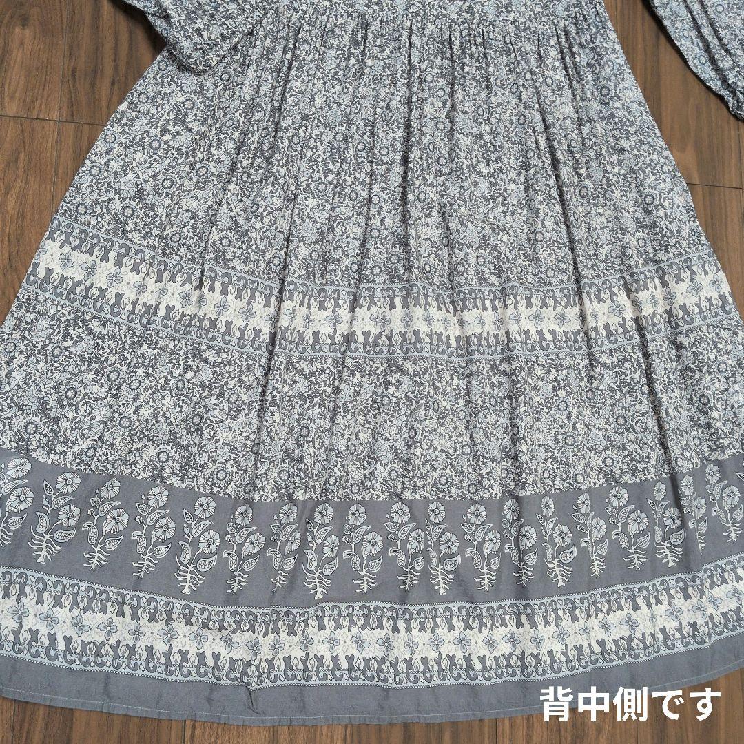BEARDSLEY ビアズリー 花柄 ボーダープリント ギャザー ワンピース