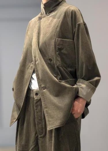 24AW TOUJOURS トゥジュー　ダブルブレストサックジャケット 白