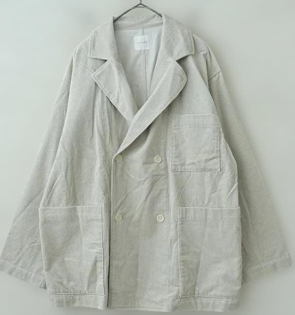 24AW TOUJOURS トゥジュー　ダブルブレストサックジャケット 白