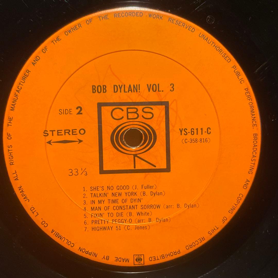 Bob Dylan Vol. 3　ボブ・ディラン　日本盤