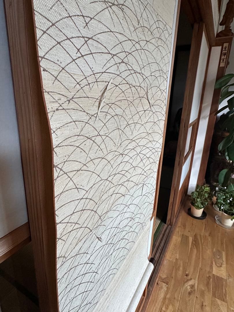 掛け軸 色紙掛 葛布 茶室　未使用45×120cm 檀紐