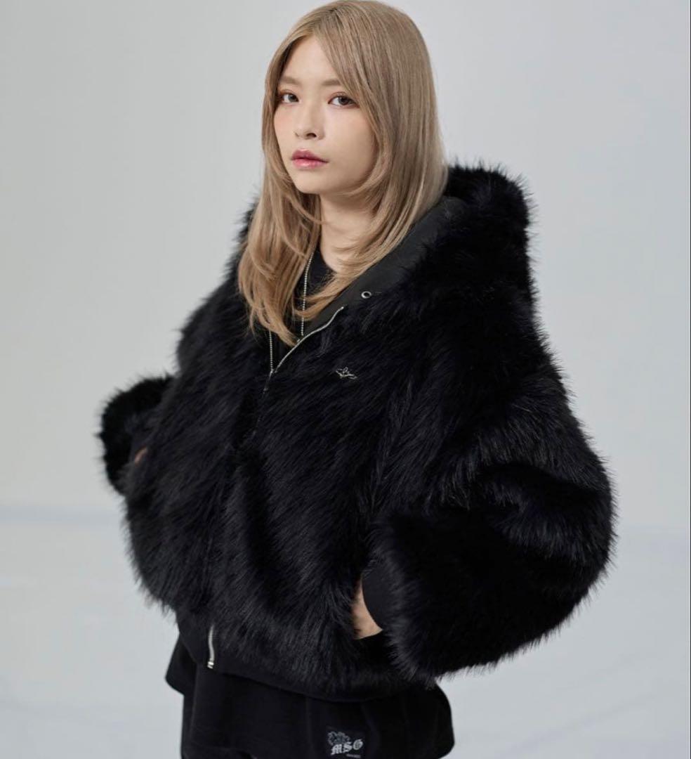 MSG ファーリバーシブル フードジャケット 韓国ファッション男女兼用