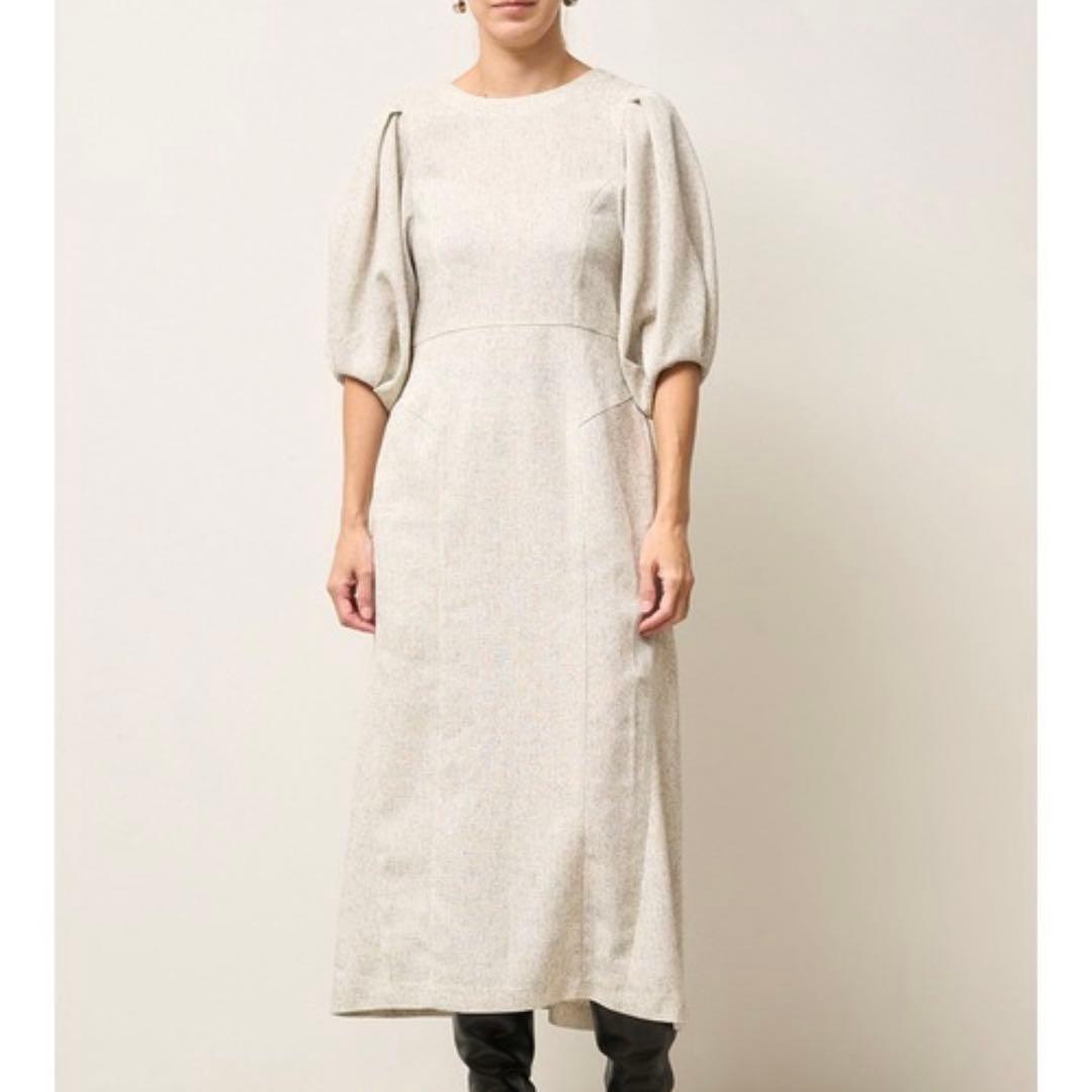 新品　未使用　styling/ スタイリング パフスリーブツイードワンピース