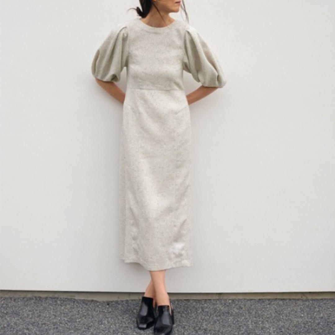 新品　未使用　styling/ スタイリング パフスリーブツイードワンピース