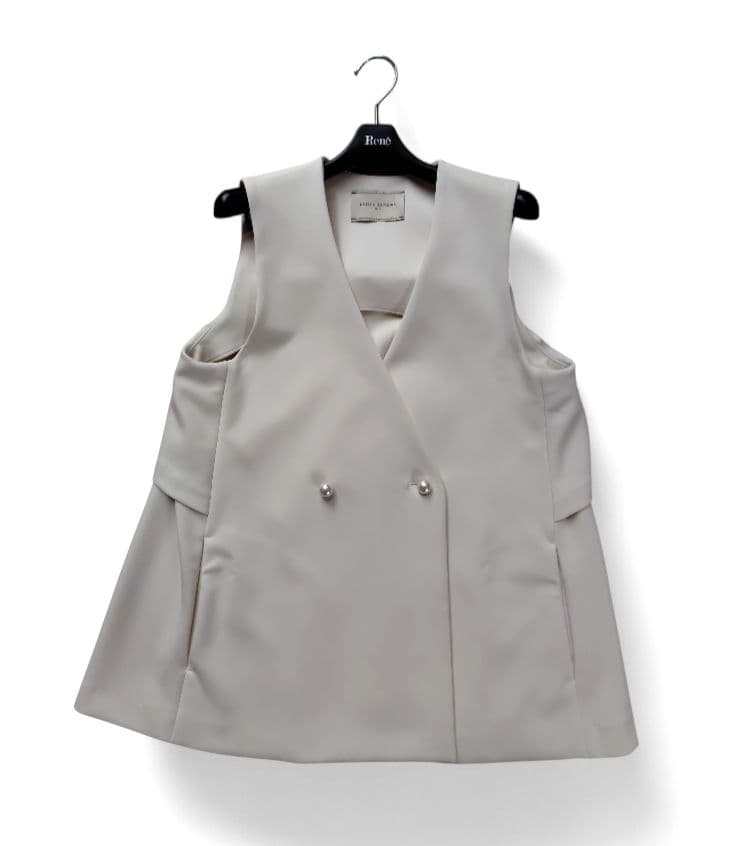 【UNITED ARROWS】SPONGYパールモチーフバックペプラムベスト