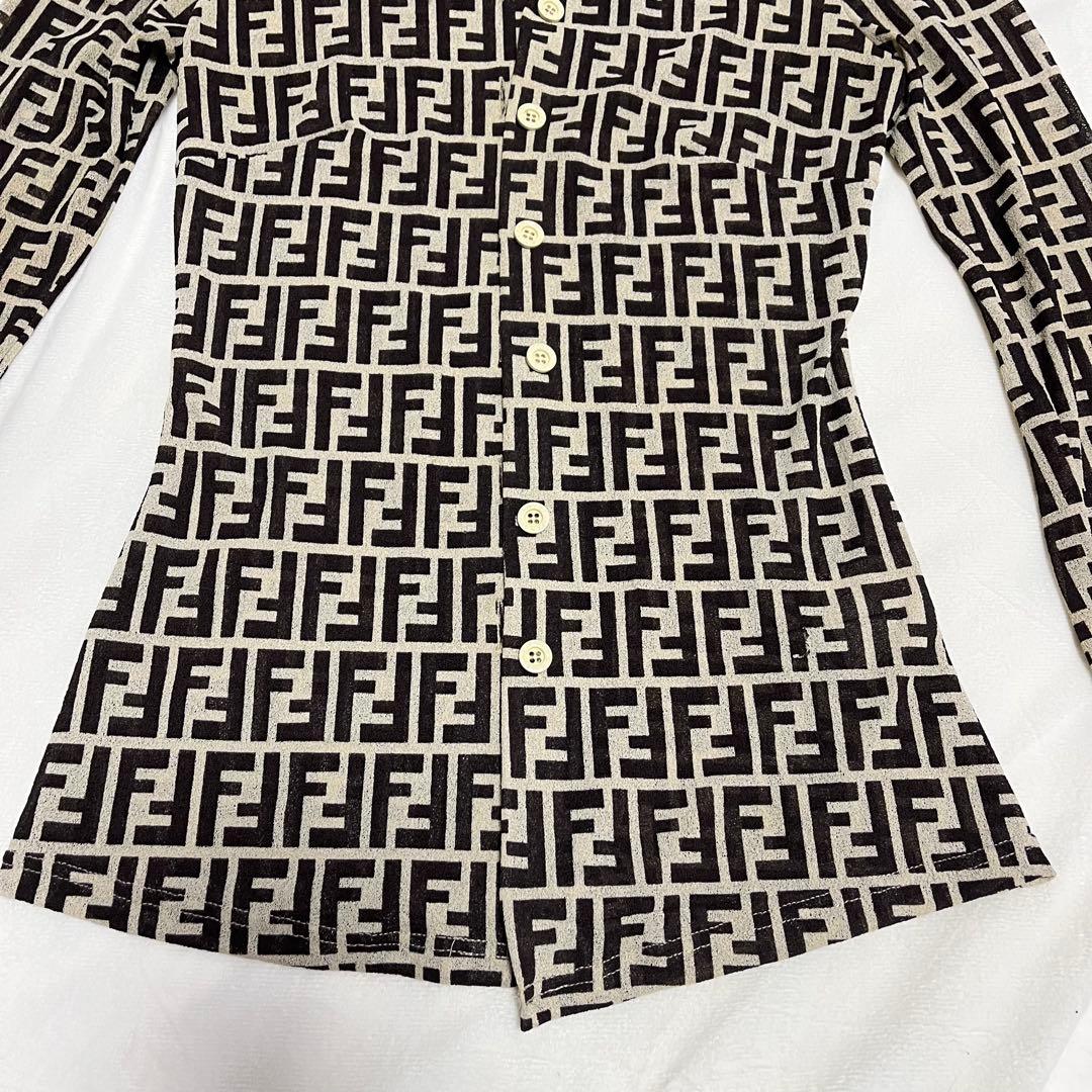 モンブラン✨FENDI フェンディ　薄手長袖シャツ　ズッカ柄　レディース