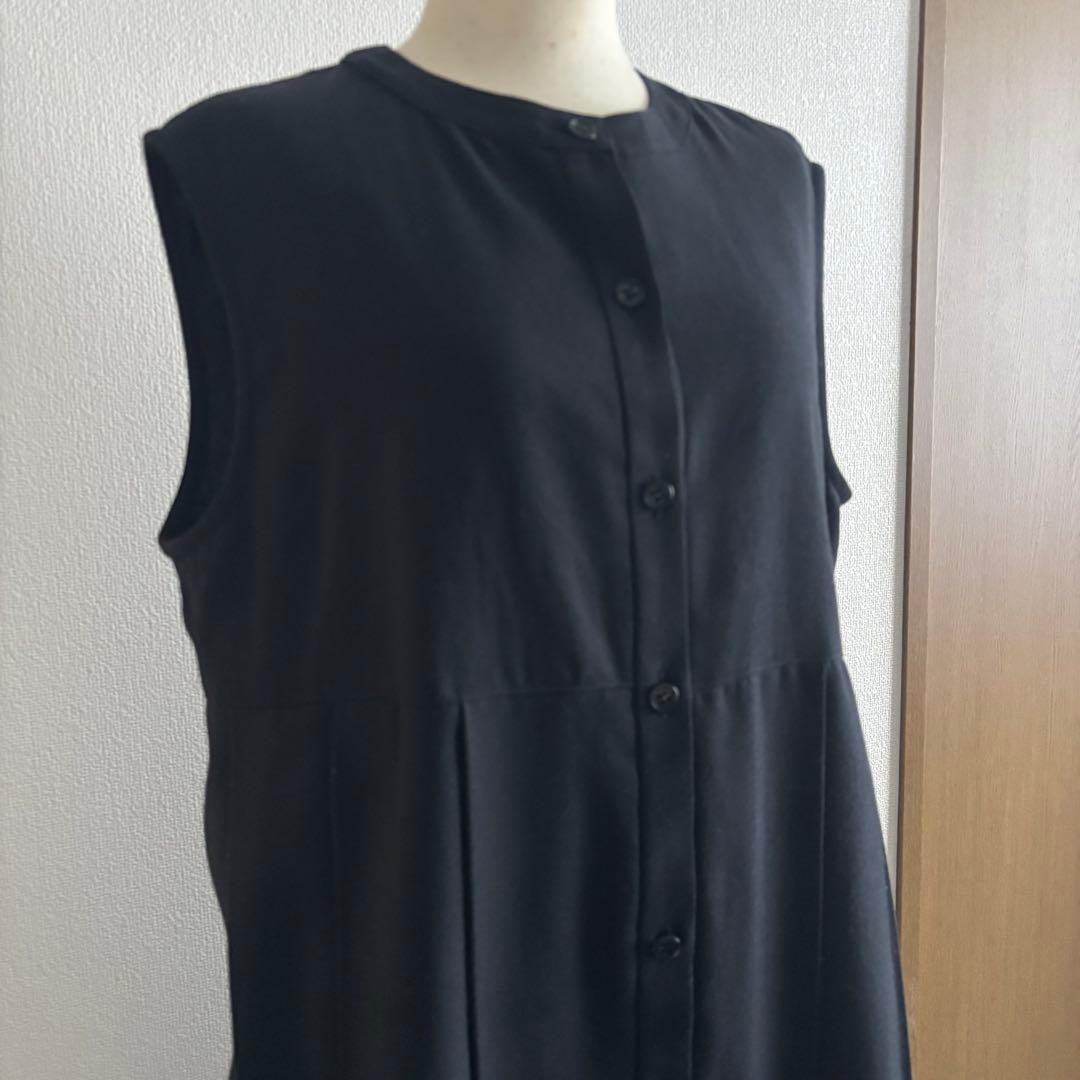MidiUmi ブラックノースリーブドレス Aライン
