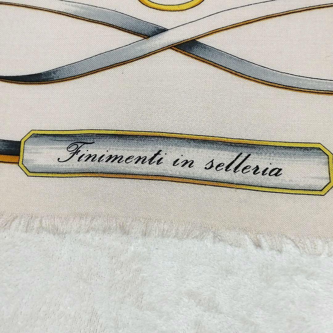 【希少品】GUCCI オールドグッチ　馬具柄　大判スカーフ　ウール　シルク