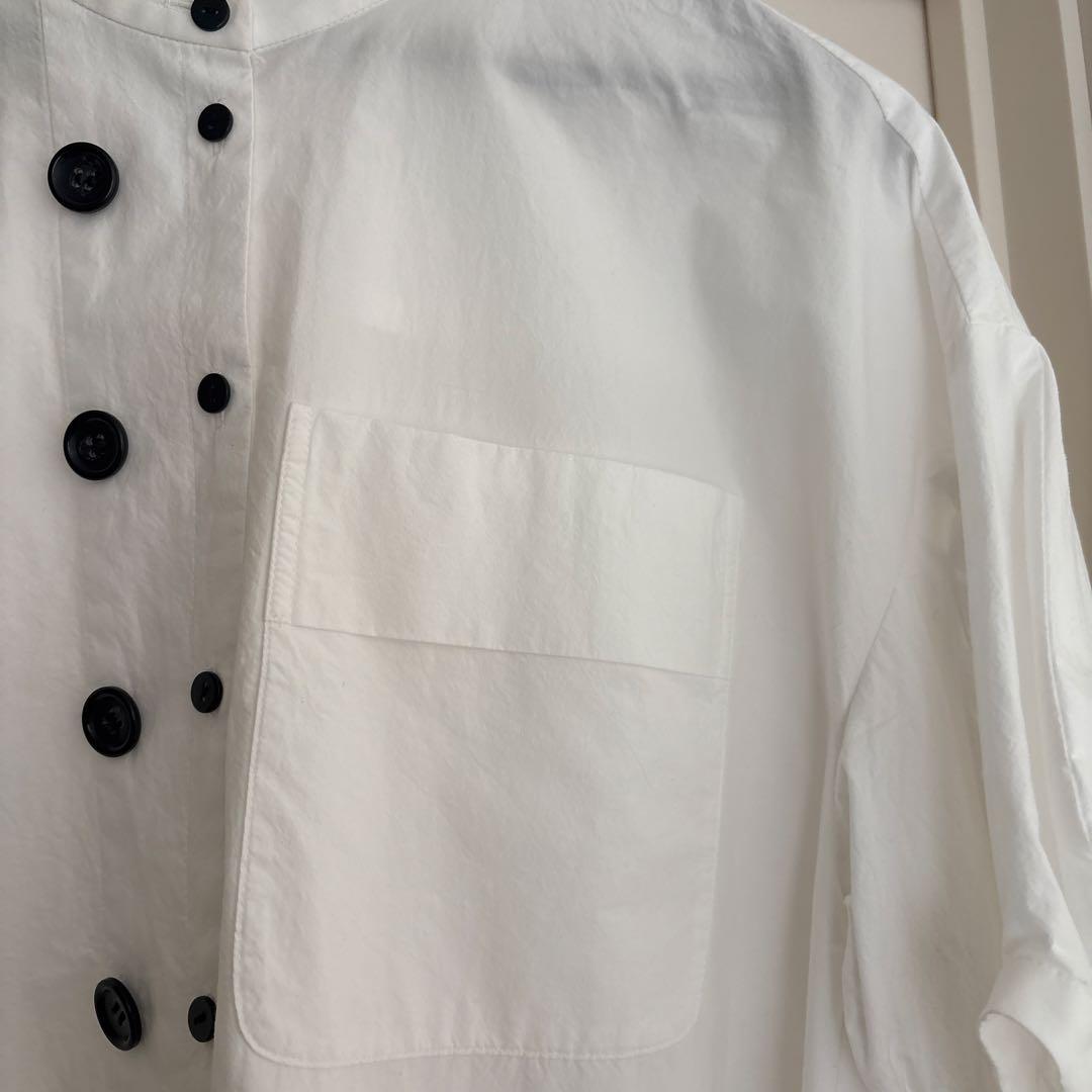 ENFOLD Washedタイプライター Wave hem SH/シャツ