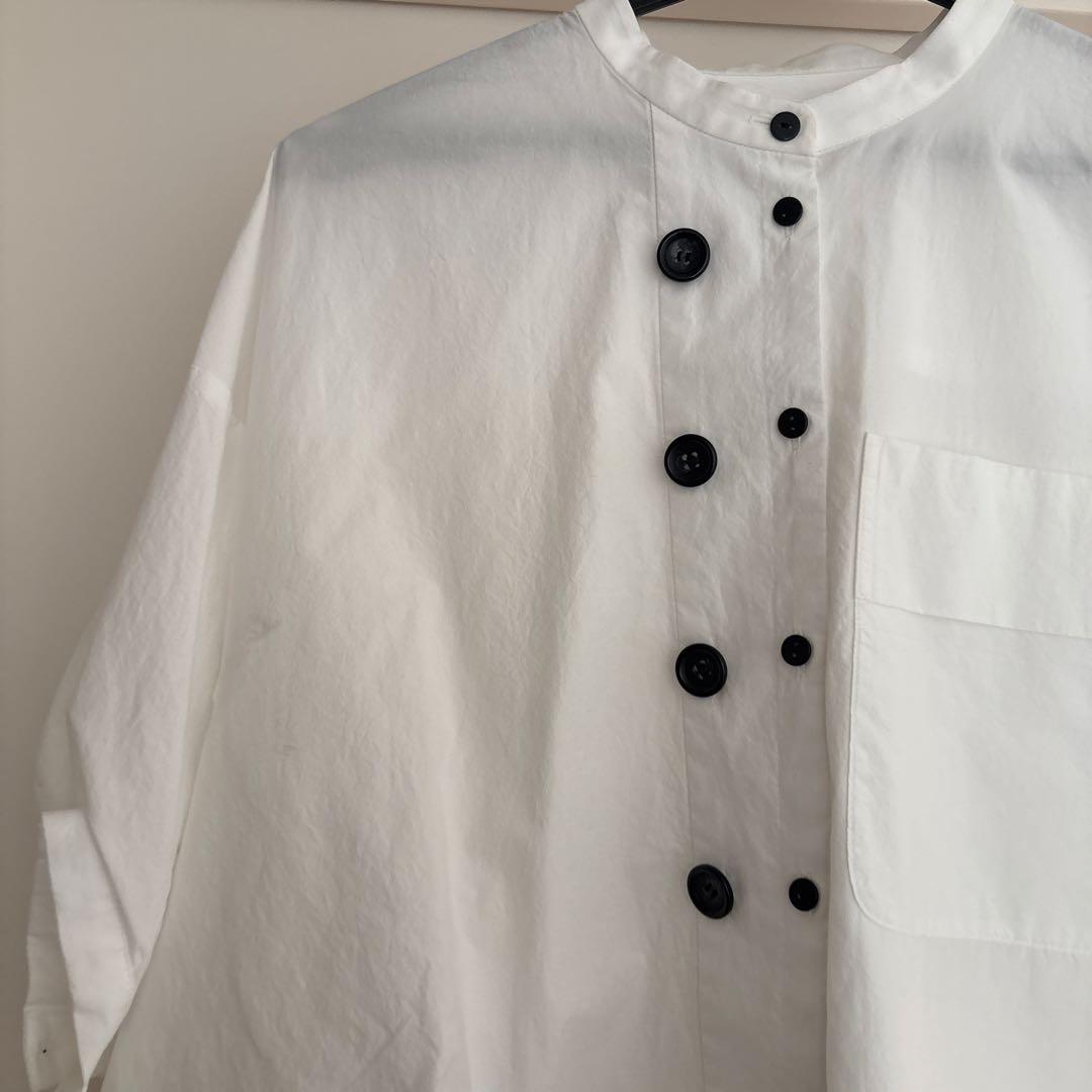 ENFOLD Washedタイプライター Wave hem SH/シャツ