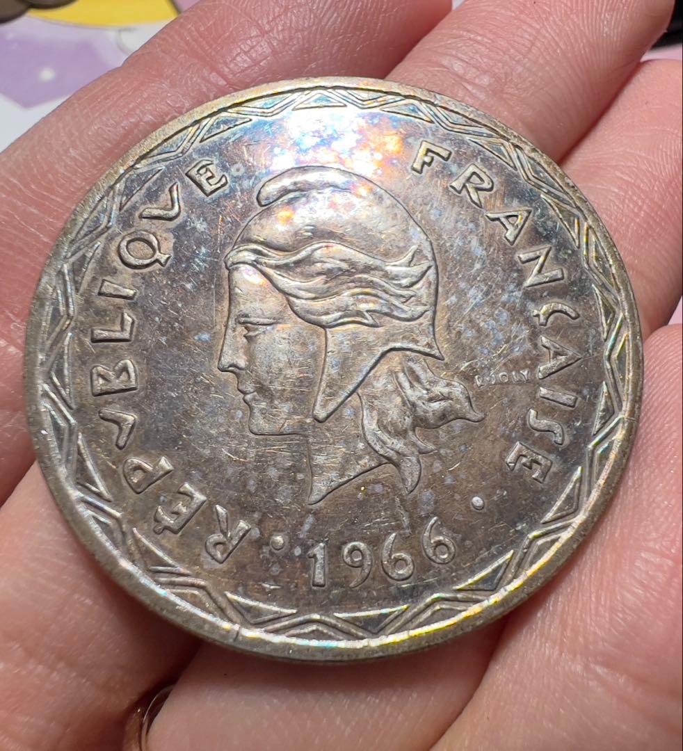 ニューへブリディーズ　1966年　大型　銀貨　美品　希少　外国　古銭