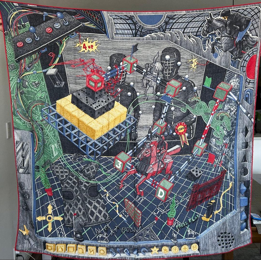 【値下げ】HERMES エルメス ゲームテーマ スカーフ 100cm