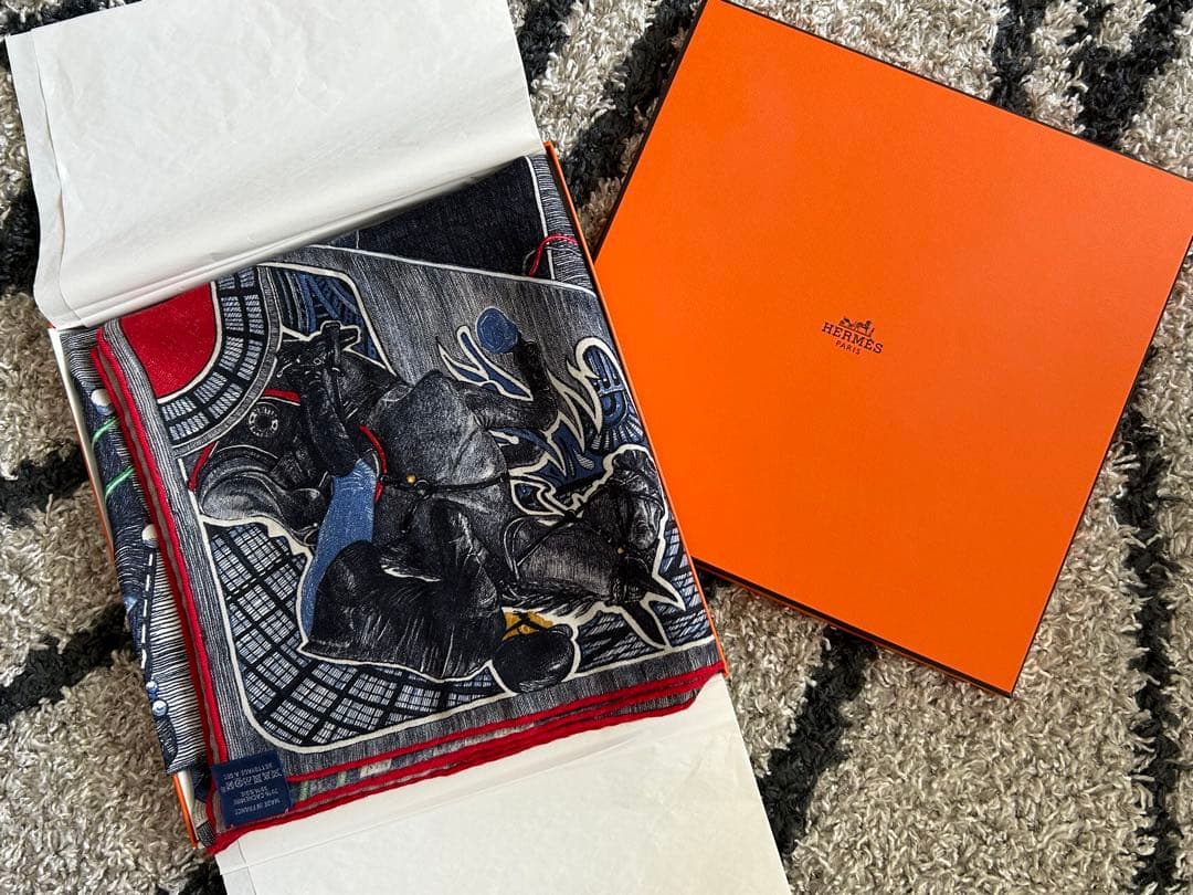 【値下げ】HERMES エルメス ゲームテーマ スカーフ 100cm