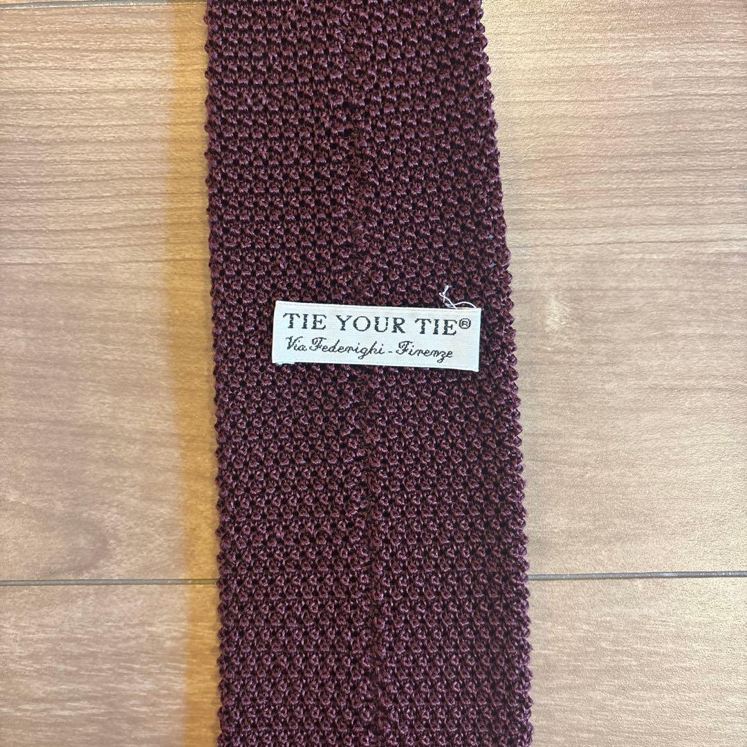 TIE YOUR TIE タイユアタイ ボルドー ニットタイ