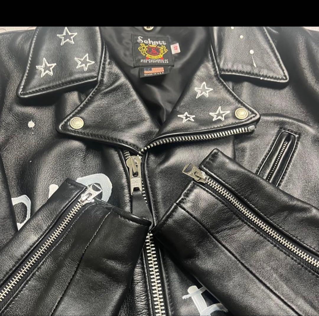 極美品✨schott 228us レザージャケット マリリンモンロー　40 黒