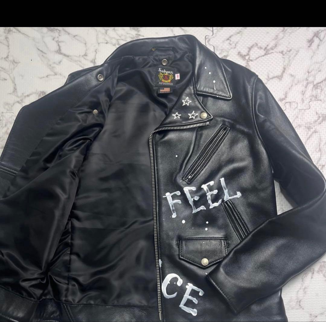 極美品✨schott 228us レザージャケット マリリンモンロー　40 黒