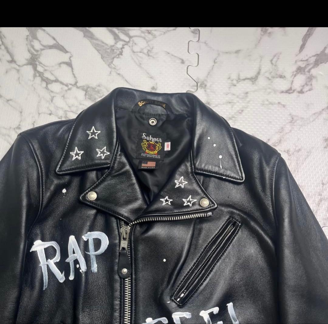 極美品✨schott 228us レザージャケット マリリンモンロー　40 黒