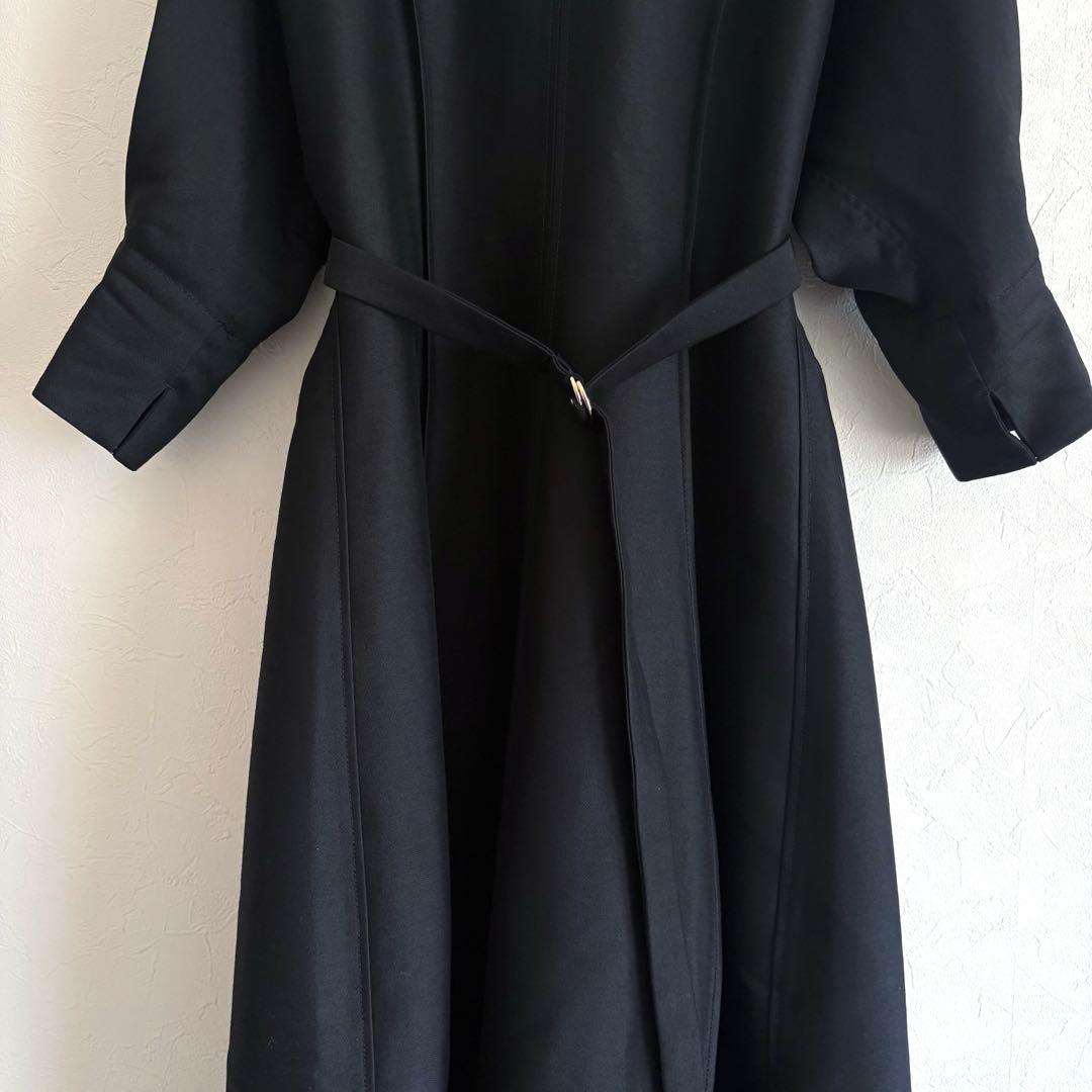 美品 ESTNATION エストネーション ダブルクロスVネックワンピース 黒