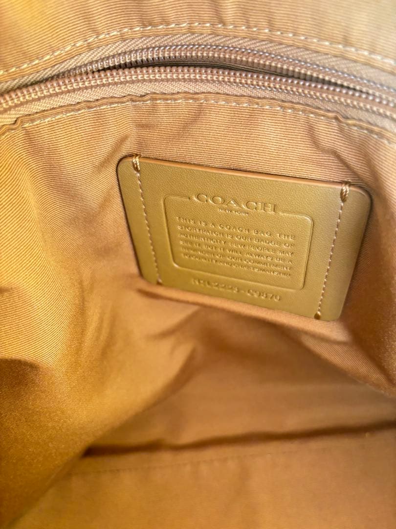 COACH コーチ レザートートバッグ メンズ イエロー A4収納可 保存袋付き