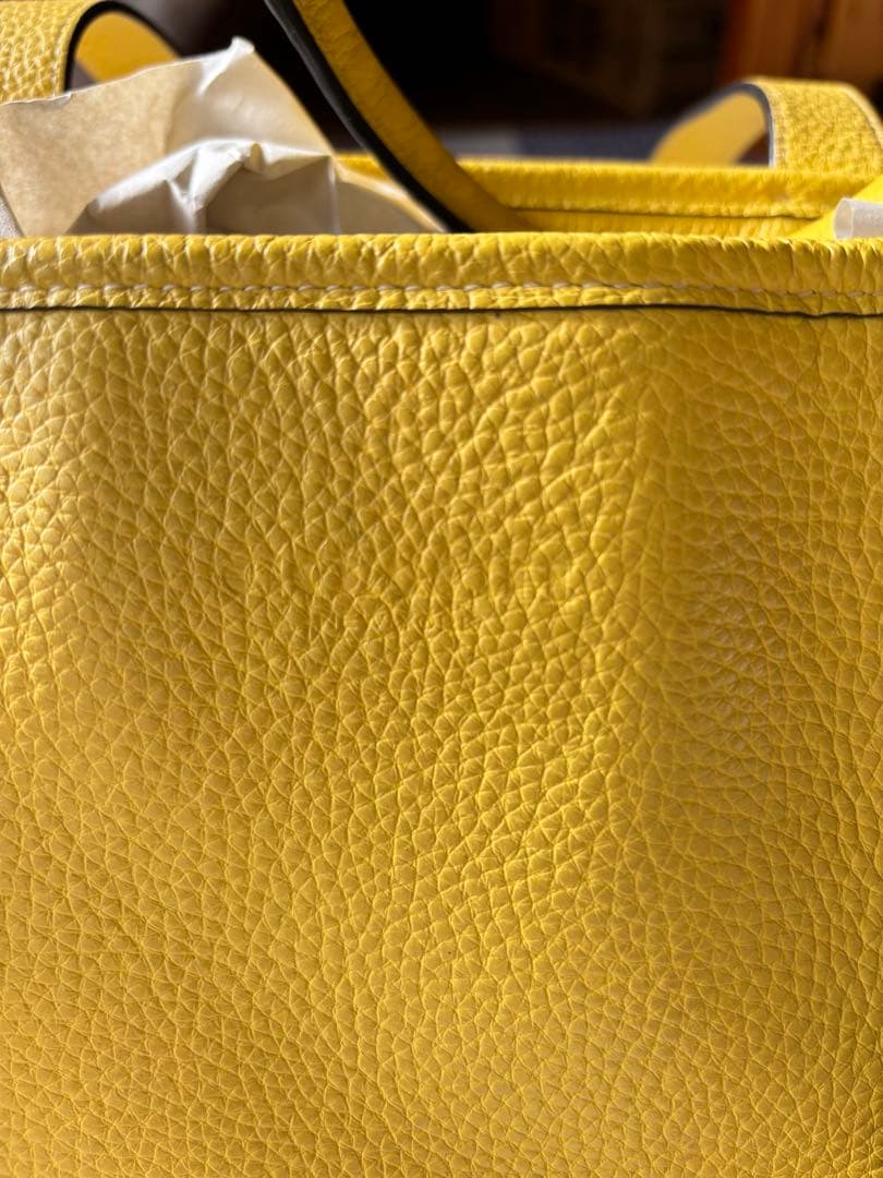 COACH コーチ レザートートバッグ メンズ イエロー A4収納可 保存袋付き