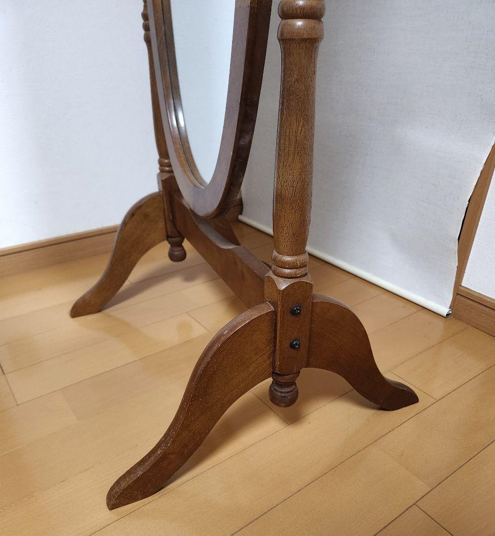 と*た様 アンティーク木製オーバルスタンドミラー 【高さ約160cm】ヴィンテー