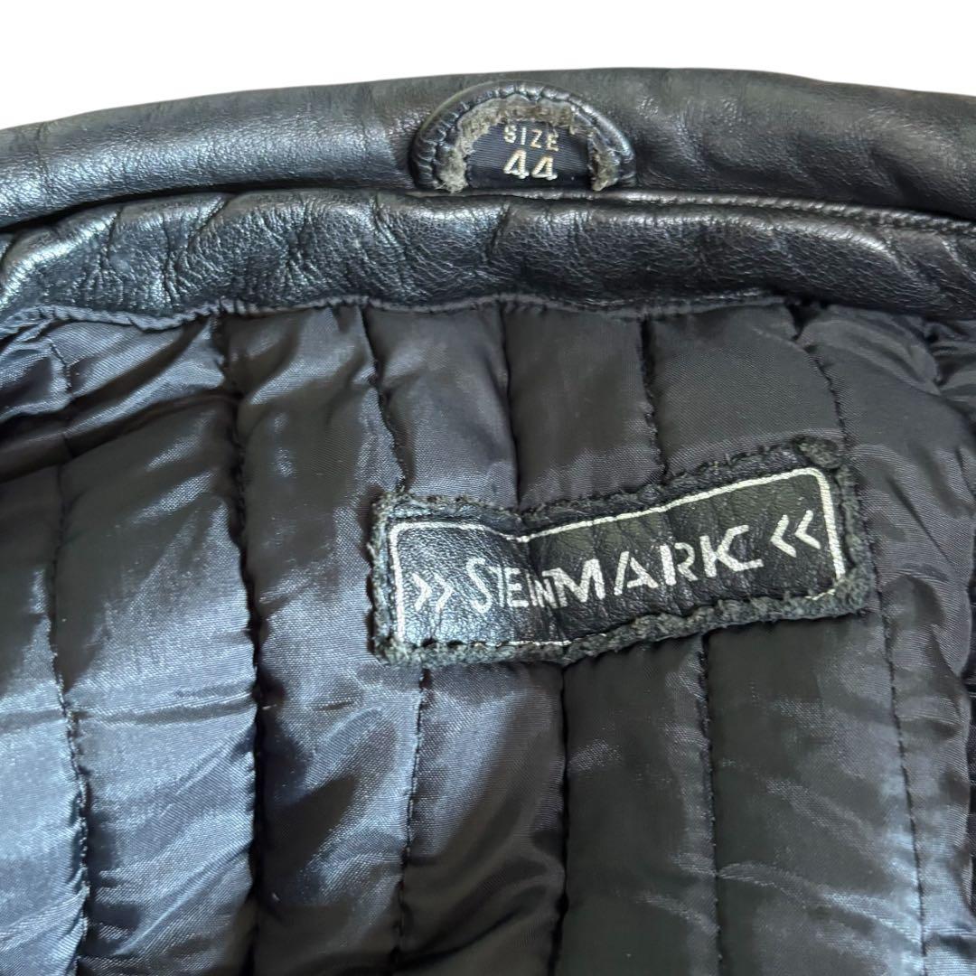 STEINMARK本革 パデッドライダースジャケト ベルト付き44