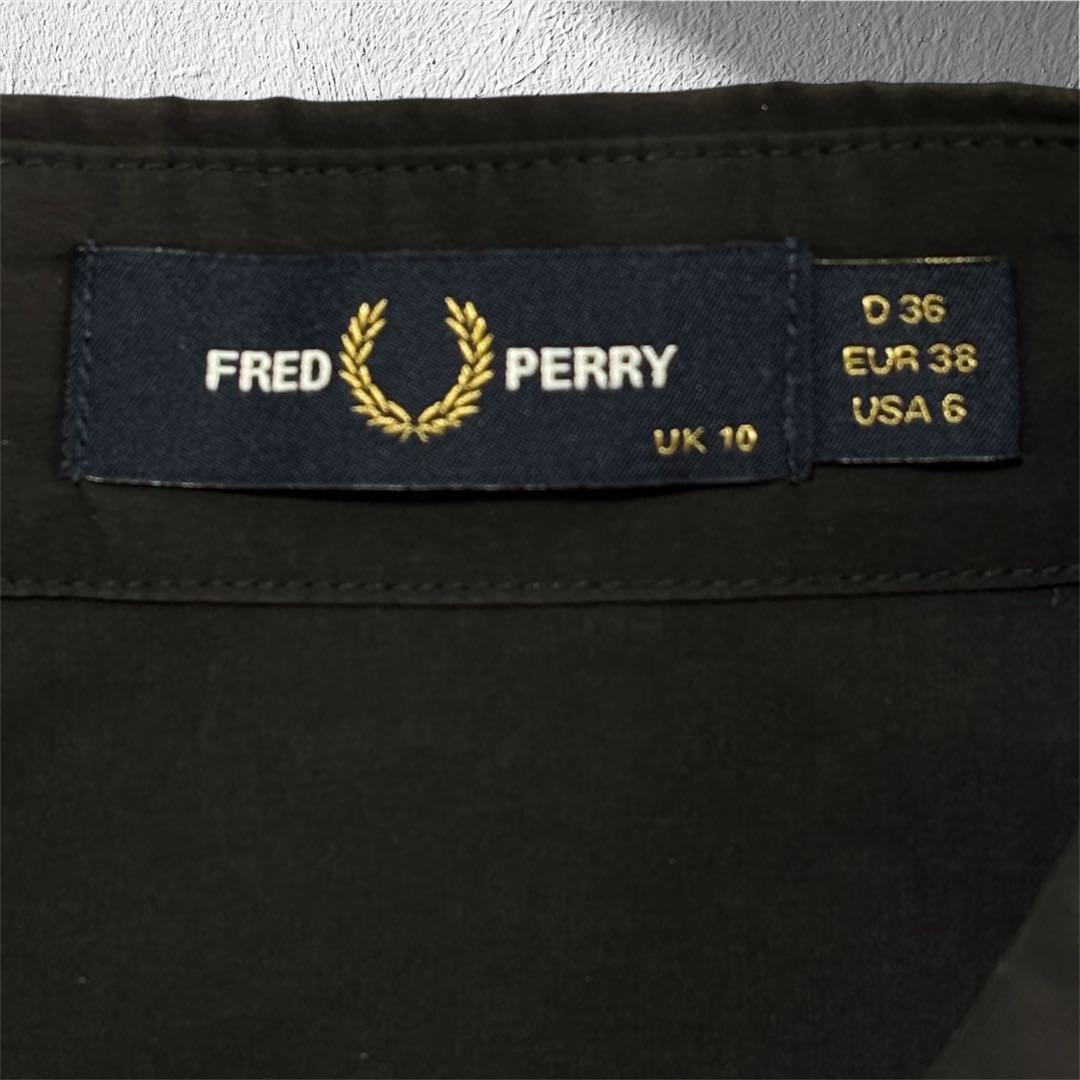 FRED PERRY フレッドペリー 月桂樹ロゴ 切替デザイン シャツ 黒 美品