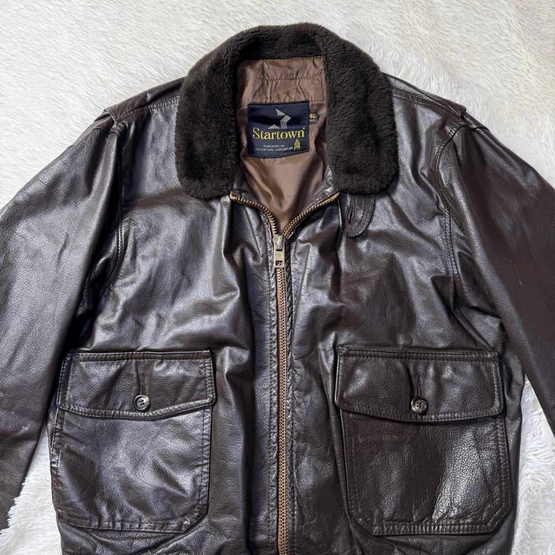 【70s】USA製 vintage G-1 フライト レザージャケット L 本革