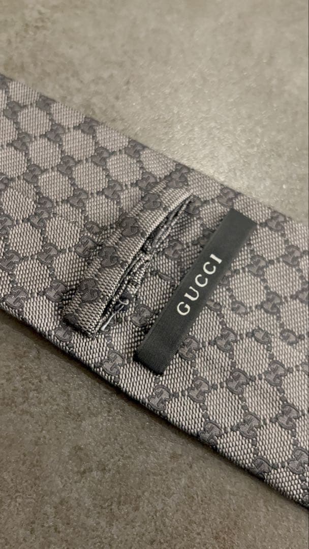 グッチ GUCCI ネクタイ グレー系 GG柄
