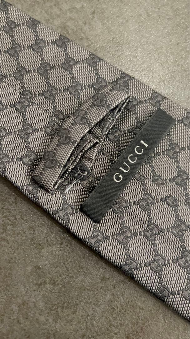 グッチ GUCCI ネクタイ グレー系 GG柄