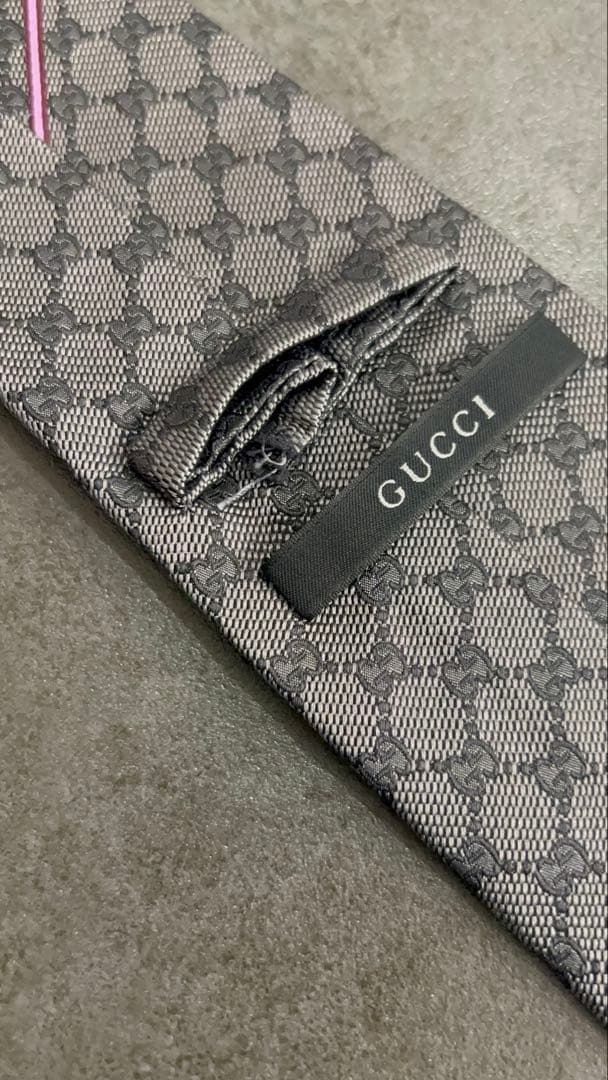 グッチ GUCCI ネクタイ グレー系 GG柄