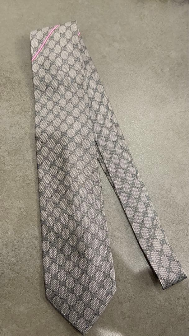 グッチ GUCCI ネクタイ グレー系 GG柄