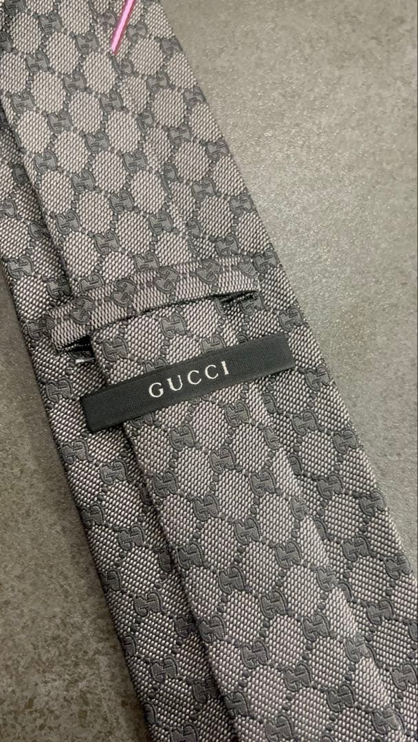 グッチ GUCCI ネクタイ グレー系 GG柄